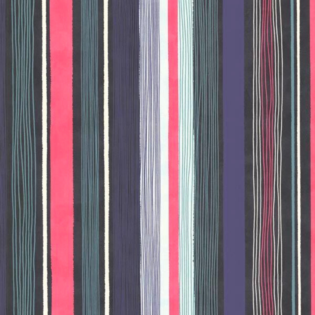 Raval Pink, White & Green Striped Design Wallpaper 341510