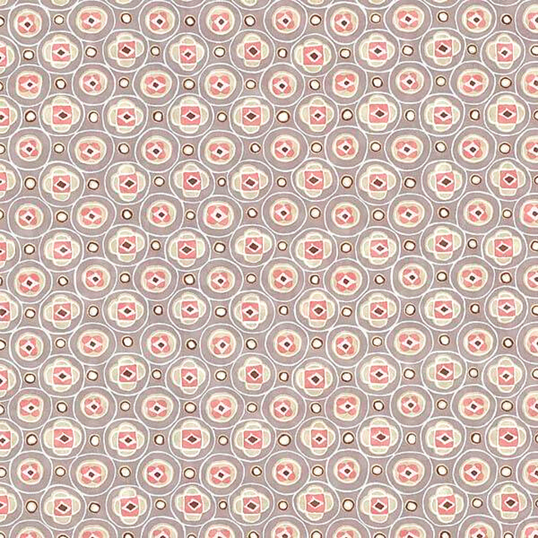 Raval Beige & Red Classic Dotted Circle Design Wallpaper 341554