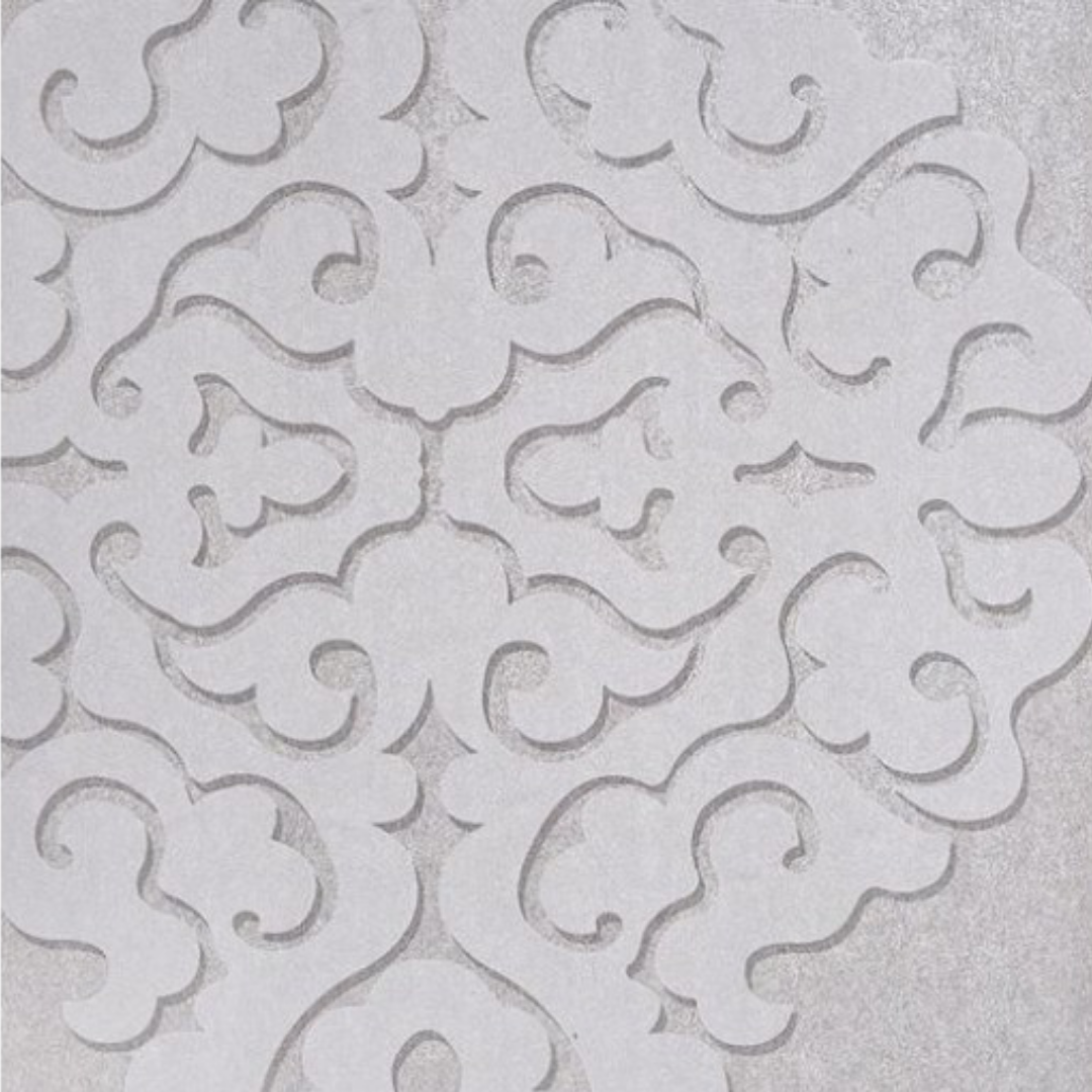 Zircon Silver Gray Modern Classic Wallpaper 317001