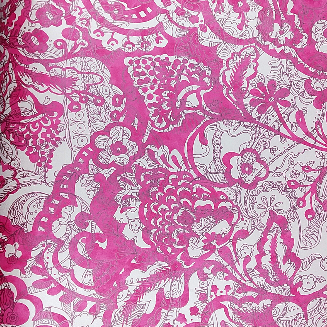 Raval Dark Pink Floral Design Wallpaper 341521