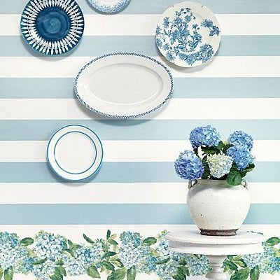 Lavender Dream Faded Blue Floral Design Wallpaper 322302