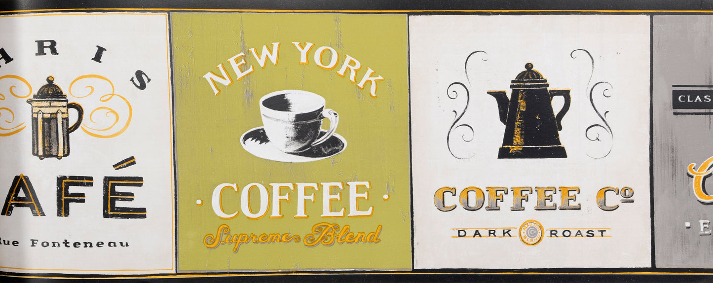 American Classic Beige Cafe Motif Wallpaper 330812