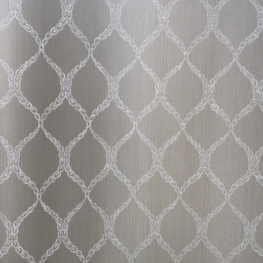 American Archive Muted Gray Quatrefoil Wallpaper 331762