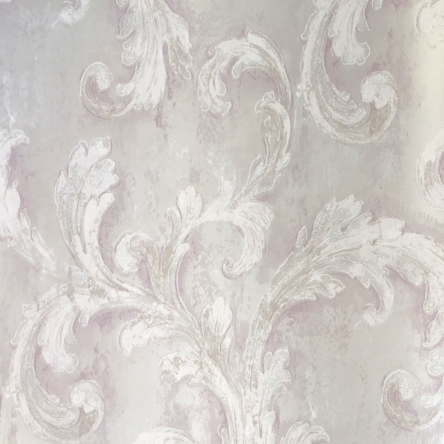 American Archive Polished Gray Floral Damask Wallpaper 331785