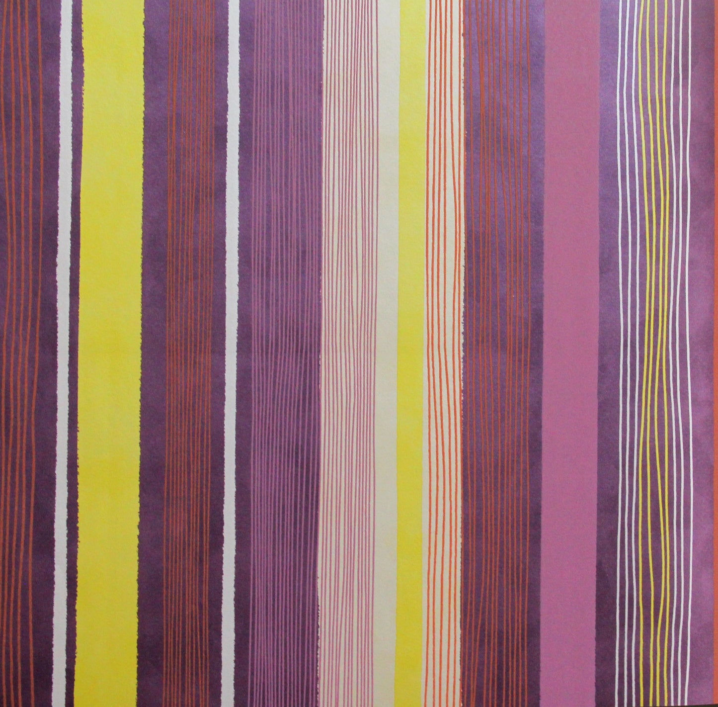 Raval Yellow, Maroon & White Striped Design Wallpaper 341511