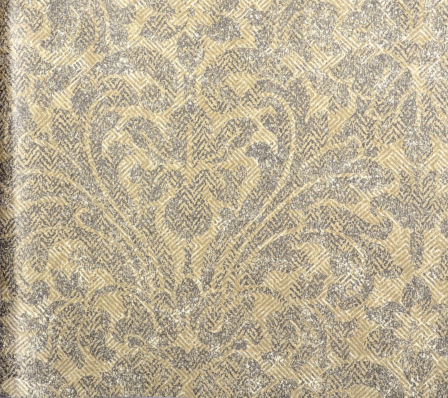 American Classic Gray Beige Jacquard Herringbone Wallpaper 330862