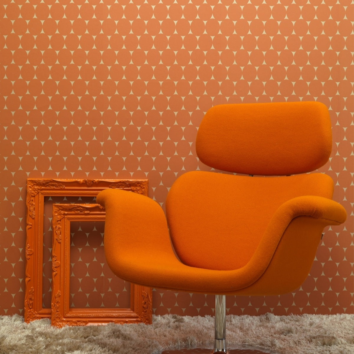 Gracia Rusty Orange Oval Mod Wallpaper 301251