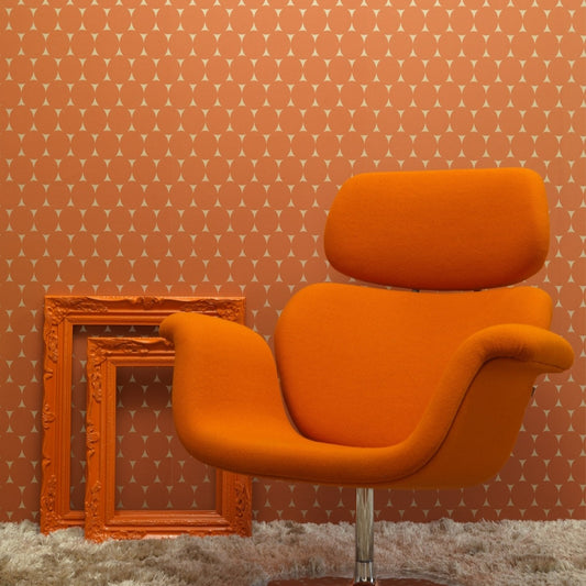 Gracia Rusty Orange Oval Mod Wallpaper 301251