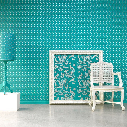 Gracia Cobalt Blue Oval Mod Wallpaper 301252