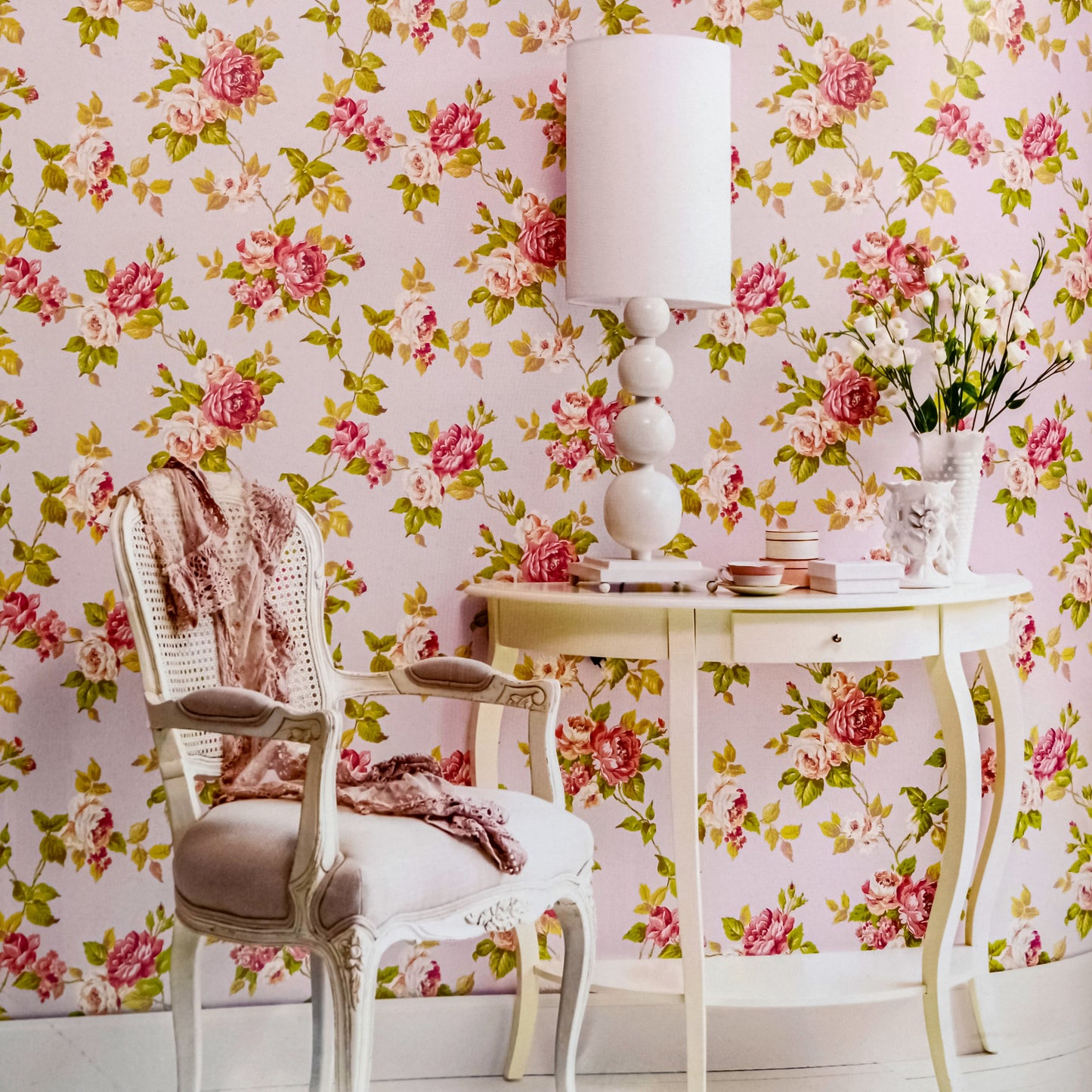 Lavender Dream Peach Floral Design Wallpaper 322385