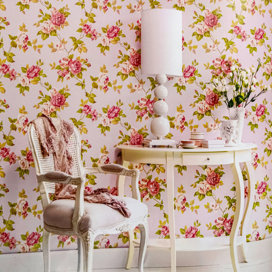Lavender Dream Peach Floral Design Wallpaper 322385