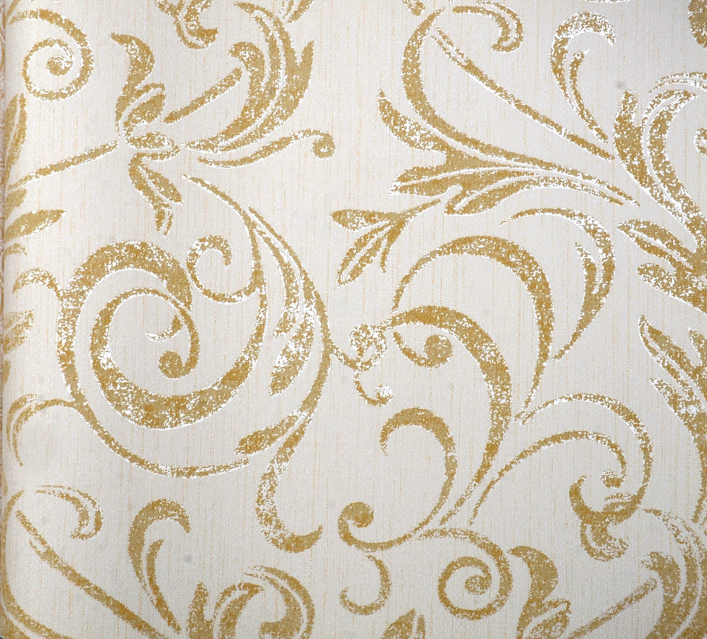 American Archive Flocked Gold Damask Wallpaper 331708