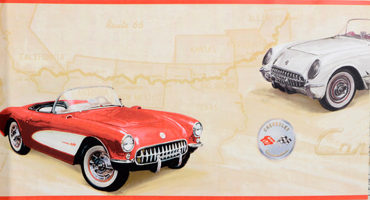 American Classic Red and White Chevrolet Motif Wallpaper 330820