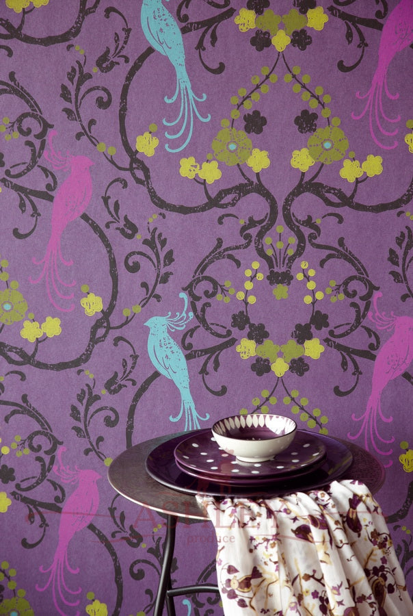Flamenco Purple Floral Design Wallpaper 320724