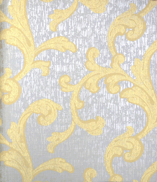 American Archive Ridged Beige Floral Damask Wallpaper 331731