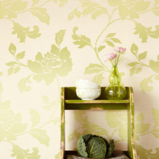 Flamenco Faded Green Floral Design Wallpaper 320761