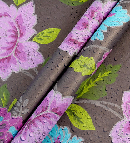Flamenco Pink Flower & Leaf Design Wallpaper 320703