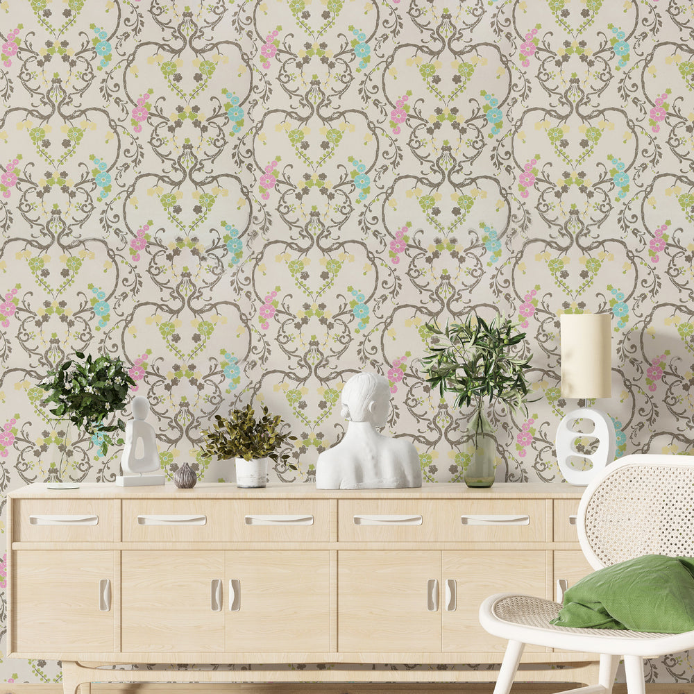 
                      
                        Flamenco Beige Floral Design Wallpaper 320725
                      
                    