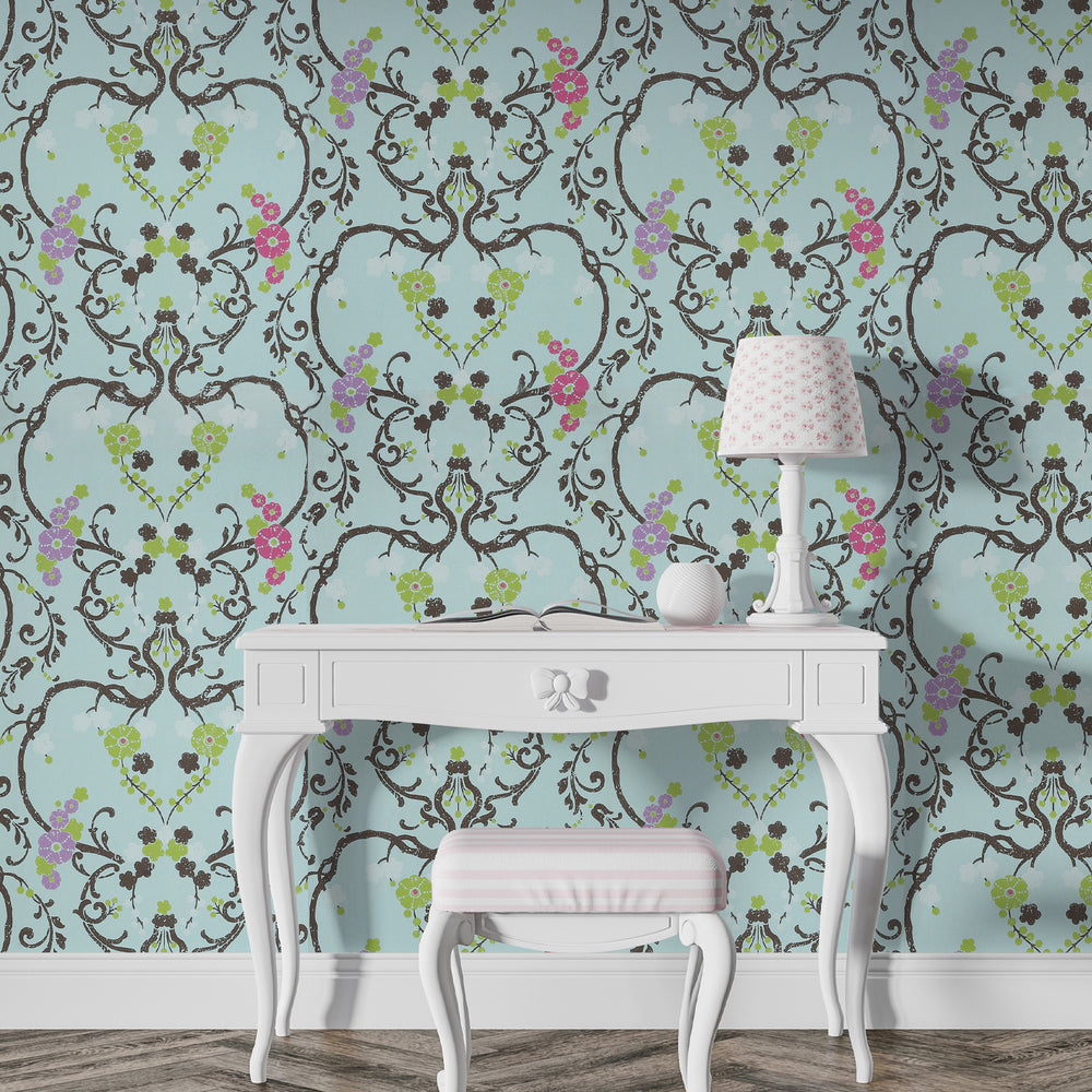 
                      
                        Flamenco Sky Blue Floral Design Wallpaper 320726
                      
                    