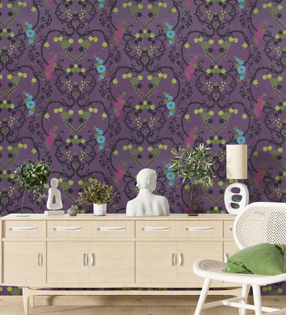 Flamenco Purple Floral Design Wallpaper 320729
