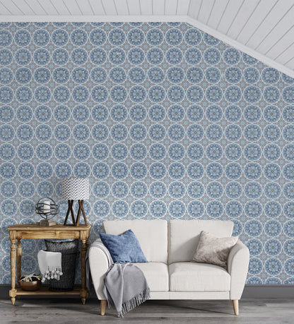 Flamenco Blue Circular Design  Wallpaper 320735