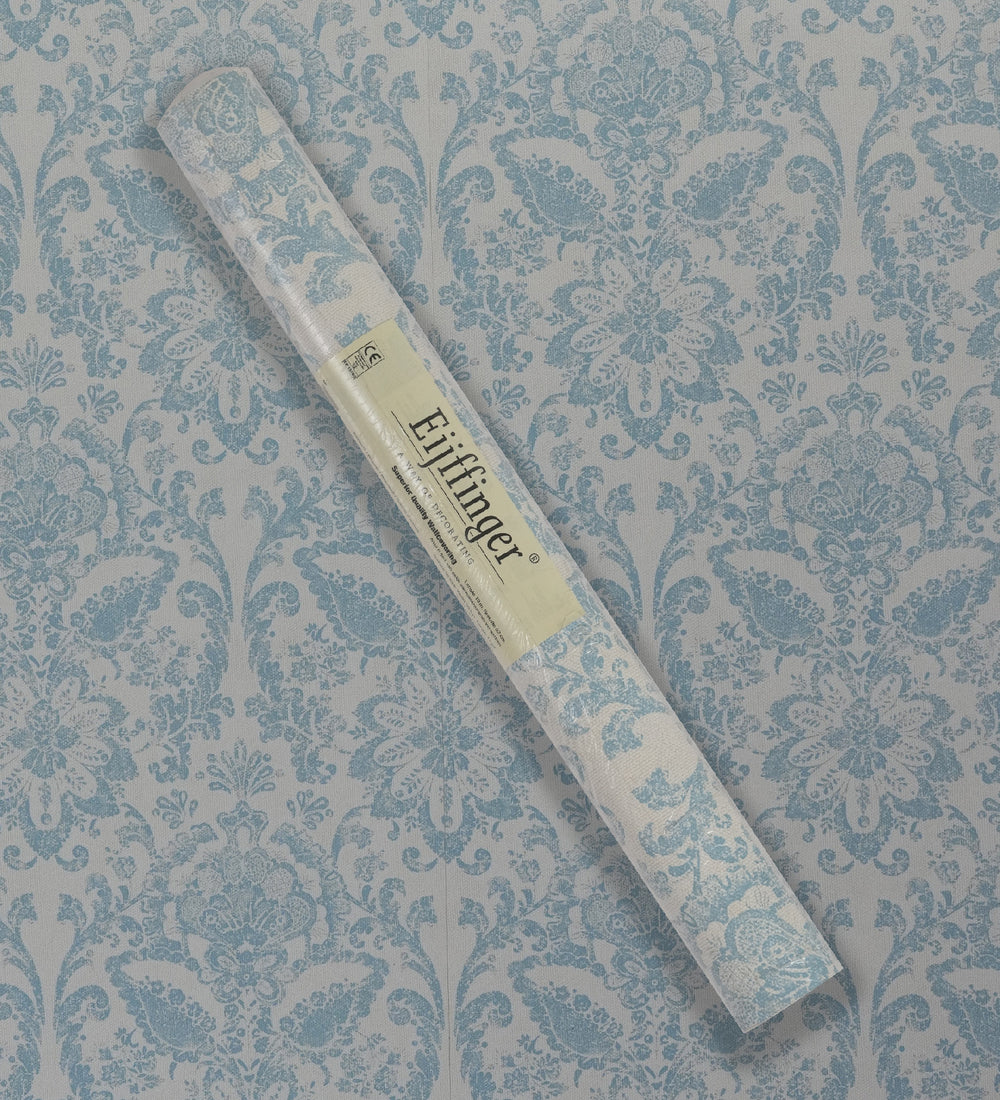 American Classic Cerulean Blue Baroque Wallpaper 330803