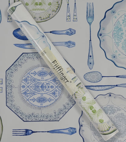 American Classic Blue Green Cutlery Wallpaper 330804