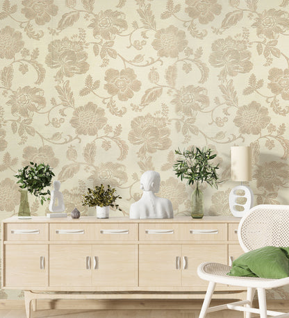 Lyndhurst Beige Damask Design Wallpaper 331949