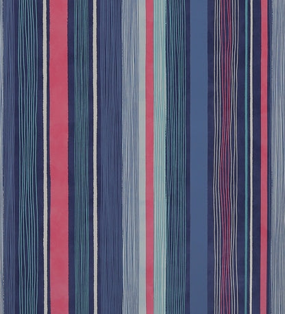 Raval Blue, Pink & White Striped Design Wallpaper 341512