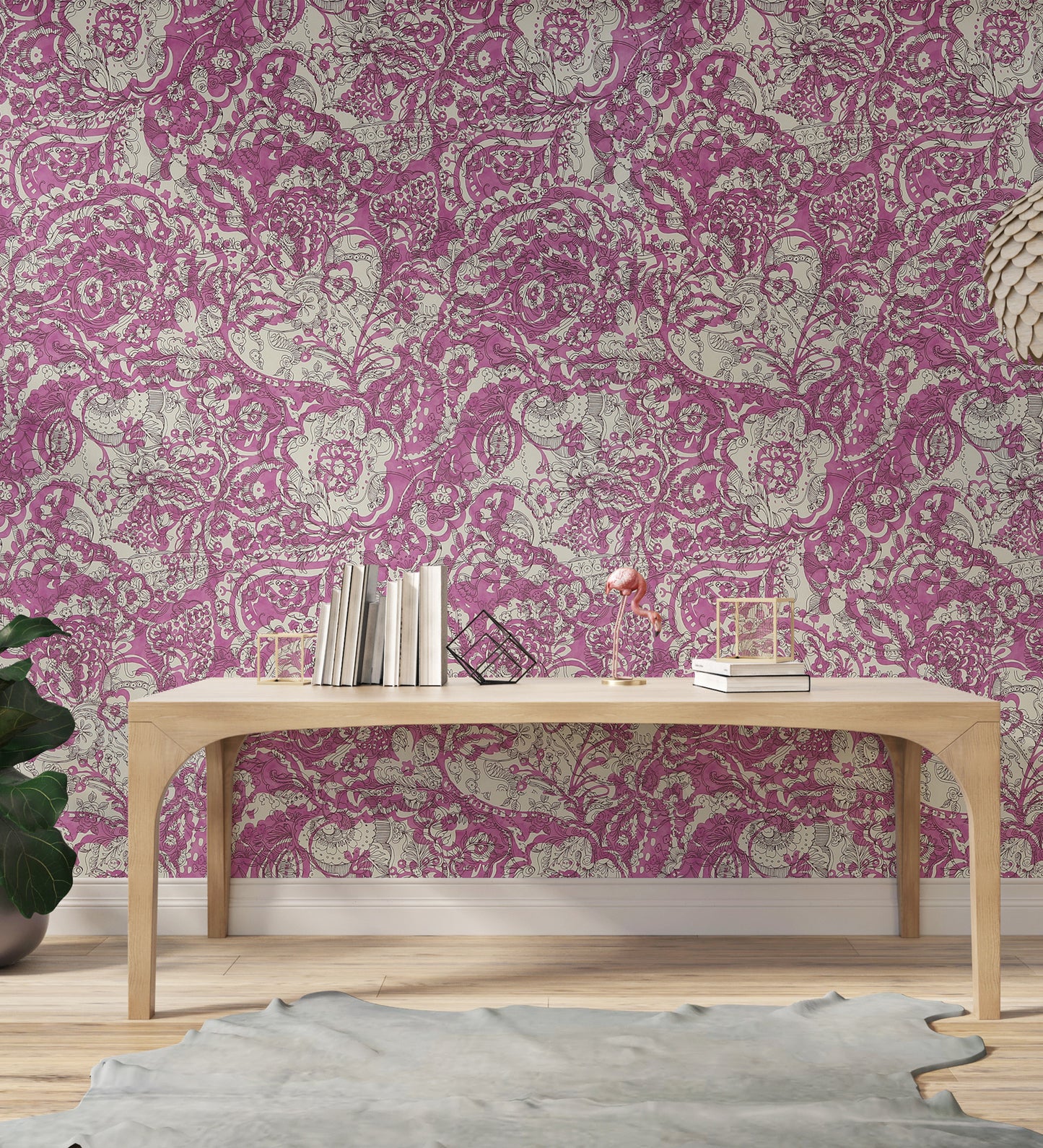 Raval Light Pink Floral Design Wallpaper 341522