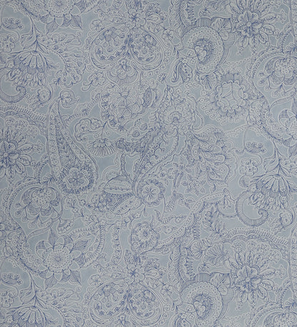 Raval Faded Blue Sketched  Floral Design Wallpaper 341525