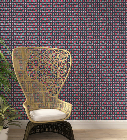 Raval Cherry Red Classic Dotted Circle Design Wallpaper 341540