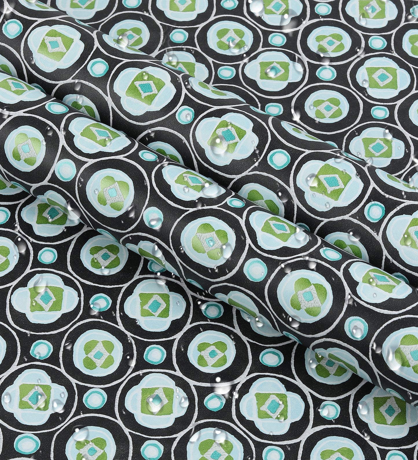 Raval Green & White Classic Dotted Circle Design Wallpaper 341550