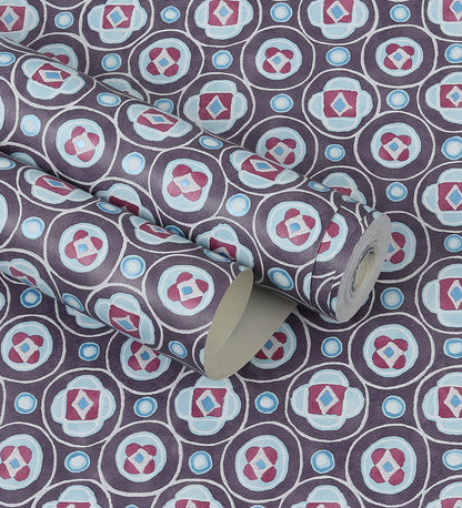 Raval Light Brown & White Classic Dotted Circle Design Wallpaper 341553