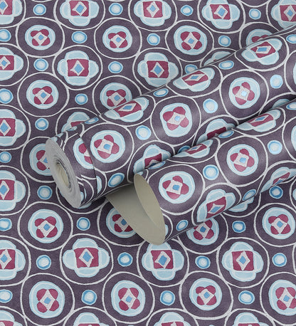 Raval Light Brown & White Classic Dotted Circle Design Wallpaper 341553