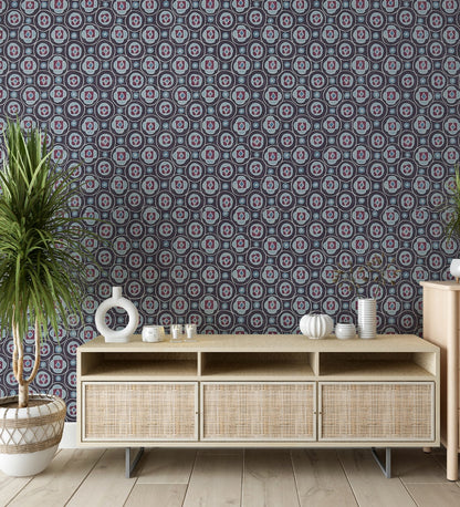 Raval Light Brown & White Classic Dotted Circle Design Wallpaper 341553