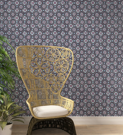 Raval Light Brown & White Classic Dotted Circle Design Wallpaper 341553