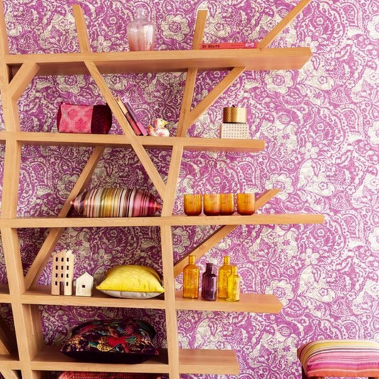 Raval Dark Pink Floral Design Wallpaper 341521