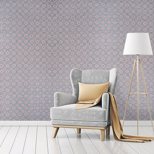Raval Beige & Red Classic Dotted Circle Design Wallpaper 341554