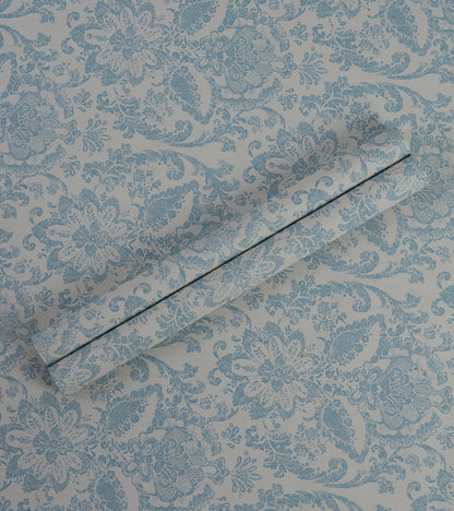 American Classic Cerulean Blue Baroque Wallpaper 330803