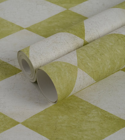 American Classic Green and White Harlequin Wallpaper 330837