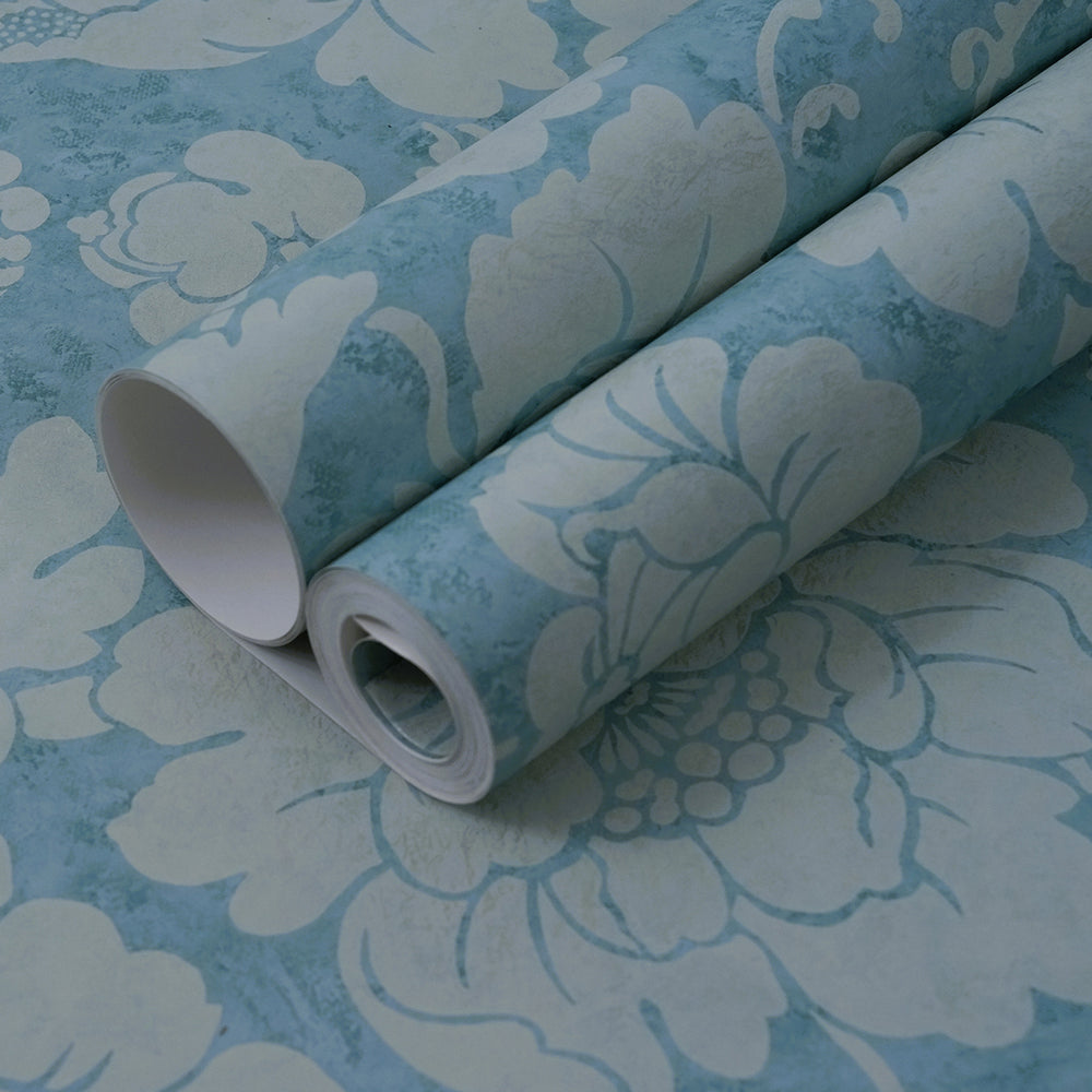 
                      
                        American Classic Blue Marbled Bold Floral Wallpaper 330852
                      
                    