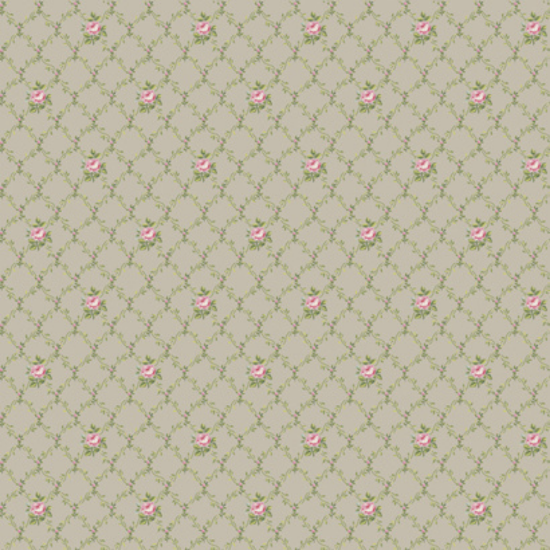 York Green Criss Cross Floral Design Wallpaper AK7415