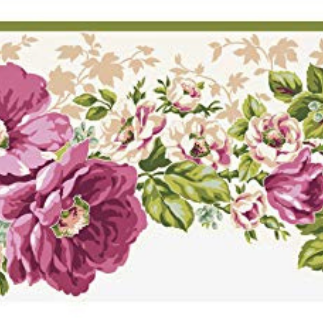 York Pink Rose Floral Design Wallpaper AK7408B