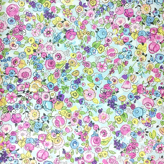 Raval Dark Pink, Sky Blue & Yellow Floral Design Wallpaper 341535