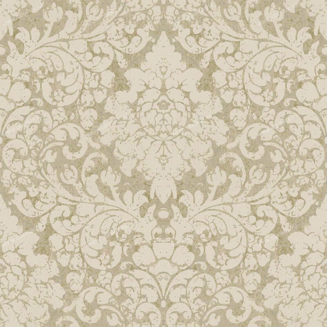 American Archive Brown Flocked Baroque Wallpaper 331770