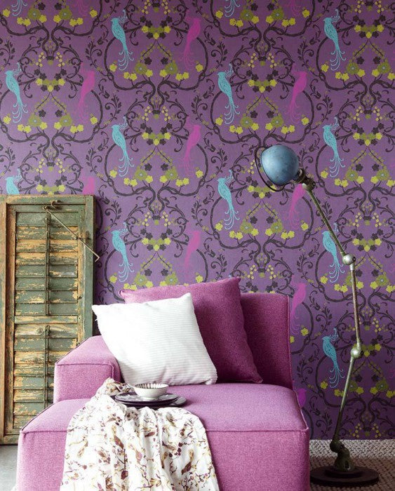 Flamenco Purple Floral Design Wallpaper 320724