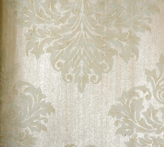 American Archive Polished Silver Baroque Wallpaper 331748
