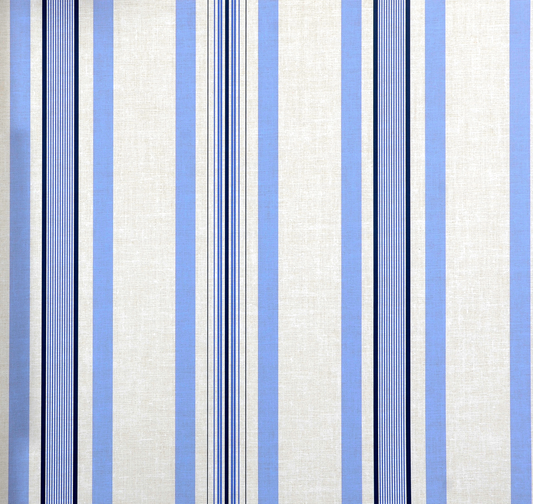 American Classic Blue Cream Hairline Stripes Wallpaper 330840
